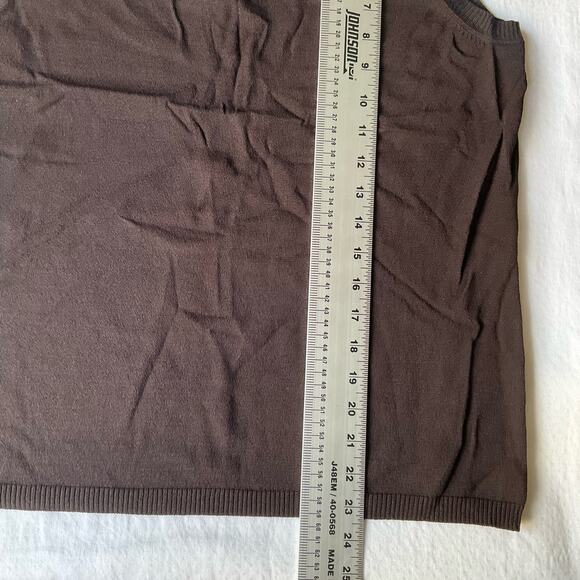 Jones New York Collection Women’s Sleeveless Knit Blouse size XL, Solid Brown - Picture 4 of 7